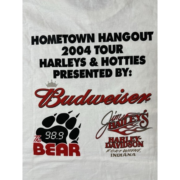Vintage True Music Tour 2004 Budweiser Harley Davidson Graphic Tshirt Size XL - Picture 7 of 7